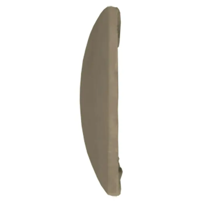 Fllow Wandpolster Velvet - Taupe, L x B: 90 x 15 cm - Nahaufnahme eines Möbelknopfs in einer neutralen Farbe, ideal für Schränke oder Schubladen, um eine schlichte Eleganz zu verleihen.