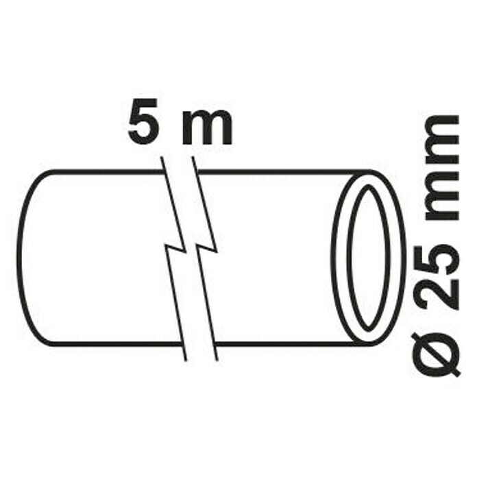 HDPE-Rohr (Ø x L: 25 mm x 5 m, Polyethylen)