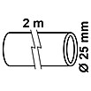 HDPE-Rohr (Ø x L: 25 mm x 2 m, Polyethylen)