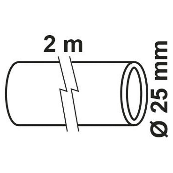 HDPE-Rohr (Ø x L: 25 mm x 2 m, Polyethylen)