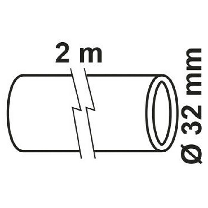 HDPE-Rohr (Ø x L: 32 mm x 2 m, Polyethylen)