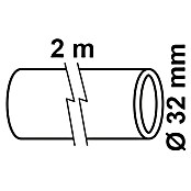 HDPE-Rohr (Ø x L: 32 mm x 2 m, Polyethylen)