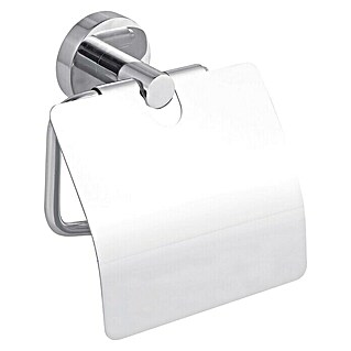Tesa Smooz Toilettenpapierhalter (Mit Deckel, Chrom, Glänzend)