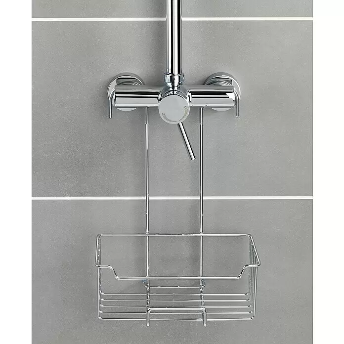 Wenko Duschkorb Milo - 14 x 25 x 36 cm, Edelstahl, Glänzend - Stimmungsaufnahme