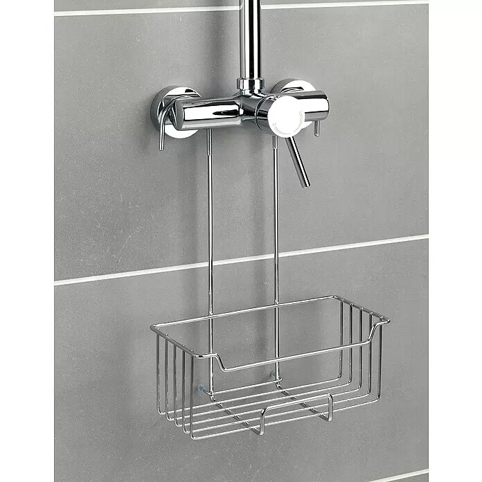 Wenko Duschkorb Milo - 14 x 25 x 36 cm, Edelstahl, Glänzend - Stimmungsaufnahme