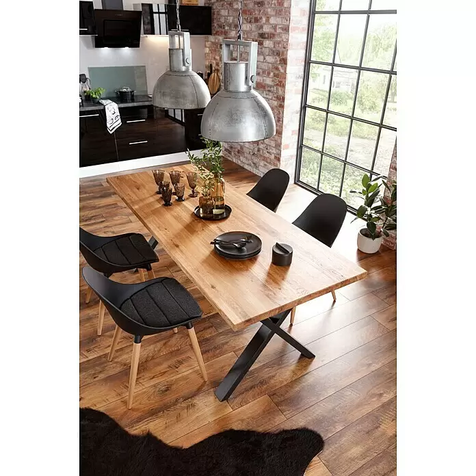 Pur Iternal Black Edition Tischplatte Vintage - Eiche, 200 x 80 x 4 cm - Stimmungsaufnahme