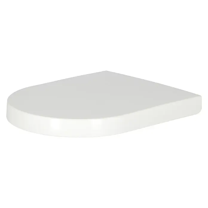 Camargue San Francisco WC-Sitz - Duroplast, Weiß, Mit Absenkautomatik - Weißes, abgerundetes, dreieckiges Regal, ideal für die Aufbewahrung in Ecken und zur optimalen Nutzung des Raums.