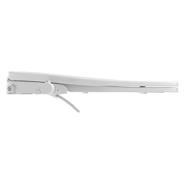 Bemis Tapa de WC con limpieza Popodusche Pure Clean - Duroplast, Blanco, Con caída amortiguada - Adaptador de asiento de inodoro bidé blanco con controles integrados en el lado izquierdo.