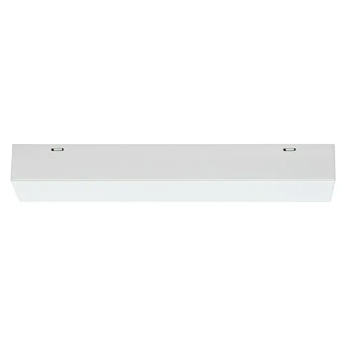 Paulmann URail Mittel-Einspeisung - 20,5 cm, Weiß - Aufnahme einer weißen Unterbauleuchte mit minimalistischem Design vor einem schwarzen Hintergrund. Ideal für moderne Küchen.