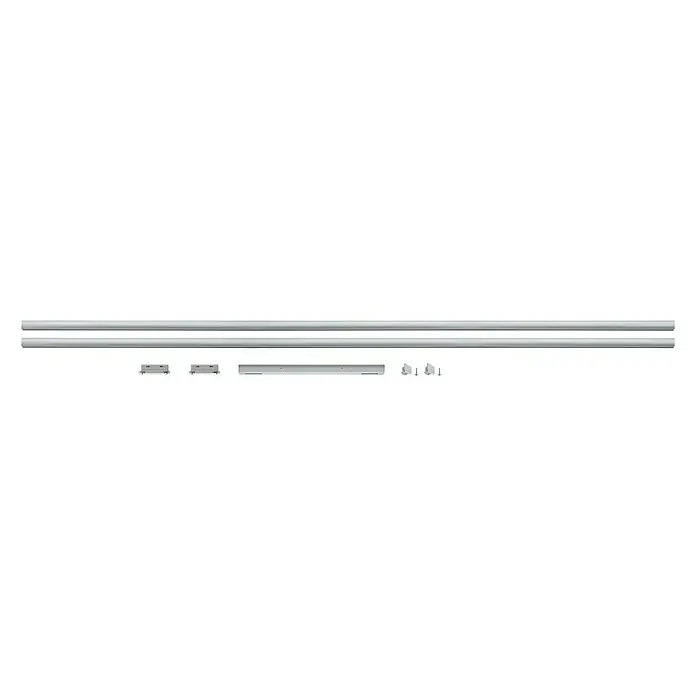 Paulmann URail Basis-Set - 1 m, 2 Stk. - Ein Set mit zwei silbernen Gardinenstangen, Halterungen und Befestigungsmaterial. Ideal für die einfache und elegante Fensterdekoration.