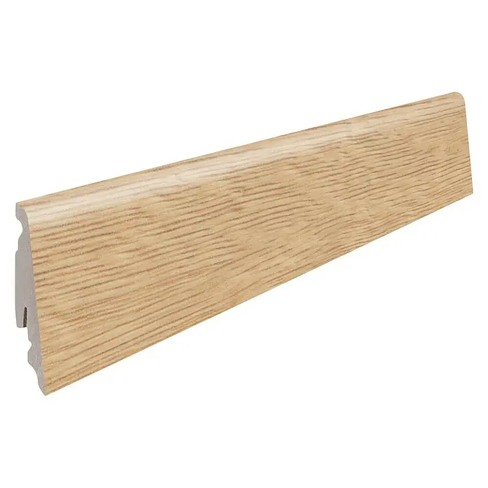 Living by Haro Sockelleiste Eiche Olbia / Eiche Siena Puro - 220 cm x 19 mm x 58 mm, MDF - Holzsockelleiste in natürlicher Holzfarbe. Die Fußleiste aus Holz ist ideal für jeden Raum und bietet eine saubere und elegante Oberfläche.