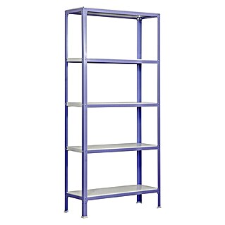 Simonrack Simonhome Metallregal Click Metall Mini (H x B x T: 180 x 80 x 30 cm, Traglast pro Boden: 150 kg, Anzahl Böden: 5 Stk., Stecken, Violett/Weiß)