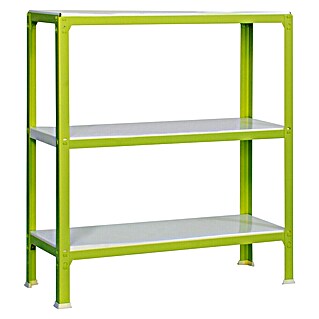 Simonrack Simonhome Metallregal Click Metall Mini (H x B x T: 90 x 80 x 30 cm, Traglast pro Boden: 150 kg, Anzahl Böden: 3 Stk., Stecken, Grün/Weiß)