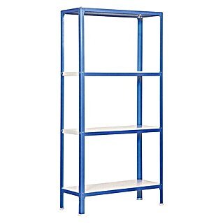 Simonrack Simonhome Metallregal Click Metall Mini (H x B x T: 160 x 80 x 30 cm, Traglast pro Boden: 150 kg, Anzahl Böden: 4 Stk., Stecken, Blau/Weiß)