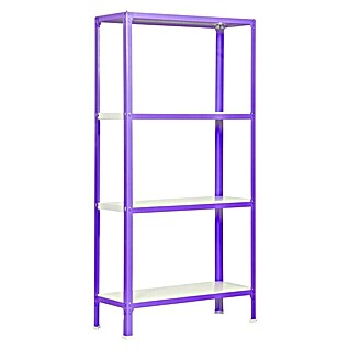 Simonrack Simonhome Metallregal Click Metall Plus (H x B x T: 160 x 100 x 30 cm, Traglast pro Boden: 150 kg, Anzahl Böden: 4 Stk., Stecken, Violett/Weiß)