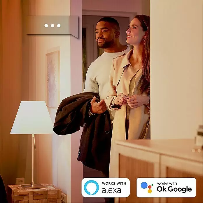 Philips Hue Smart-LED-Lampen Set Tropfenform E14 matt - E14, Dimmbar, Warmweiß, 470 lm, 5,7 W, Tropfen, 2 Stk. - Anwendungsbeispiel