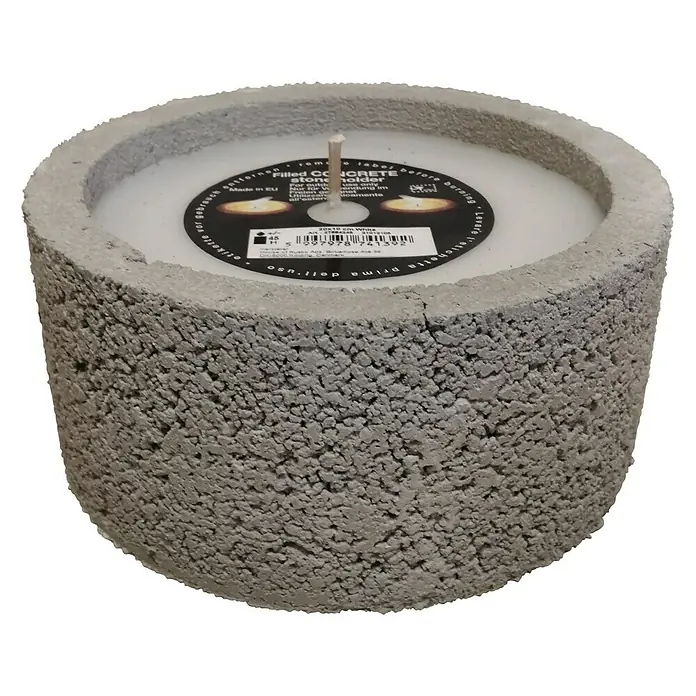 Outdoor-Kerze Beton - Ø x H: 20 x 10 cm, Weiß - Kerze in Beton-Optik: Eine stilvolle und moderne Betonkerze für eine gemütliche Atmosphäre in jedem Raum.