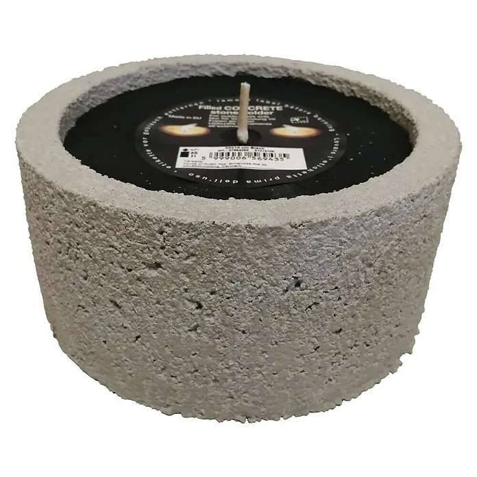 Outdoor-Kerze Beton - Ø x H: 20 x 10 cm, Schwarz - Kerze in einem Betonbehälter. Ideal für drinnen und draußen. Eine stilvolle Dekoration, die eine warme und gemütliche Atmosphäre schafft.