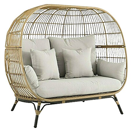 Garten-Loungesessel Larissa (Beige, Polyrattan)
