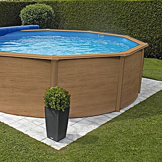 KWAD Stahlwand-Pool Premium All Inklusive Rund (Ø x H: 360 x 132 cm, Braun, 13 000 l)
