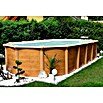 KWAD Stahlwand-Pool Premium All Inklusive Oval (L x B x H: 610 x 370 x 132 cm, Holzoptik, 28 000 l, Mit Edelstahlleiter) | BAUHAUS