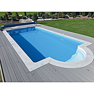 KWAD Bausatz-Pool All Inklusive (L x B x H: 800 x 400 x 150 cm, 48 000 l, Mit Römertreppe)