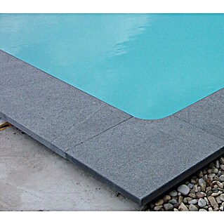 KWAD Beckenrandstein-Set (L x B x S: 130 x 33 x 3 cm, Passend für: Pools 4 x 3 m, Material: Granit, Farbe: Padang Dark)