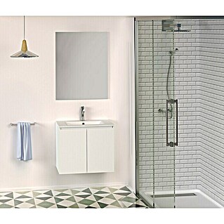Conjunto de mueble de baño Teide (80 cm, 3 pzs., Blanco, Mate)