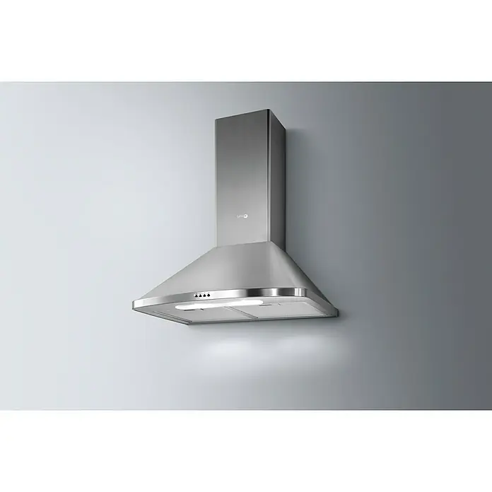 Turboair Campana de pared Acanto - Ancho: 60 cm, Máx. Potencia del ventilador en modo extracción: 603 m³/h, Acero inoxidable - Campana extractora de acero inoxidable moderna montada elegantemente en una pared, diseñada para mantener el aire limpio.