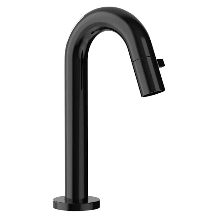 Hansa Waschtischarmatur Nova Style - Schwarz, Glänzend, Ausladung Armatur: 94 mm - Elegante schwarze Armatur mit geschwungenem Design. Modernes Bad-Accessoire für stilvolle Waschbecken und zeitgemäße Badezimmer.