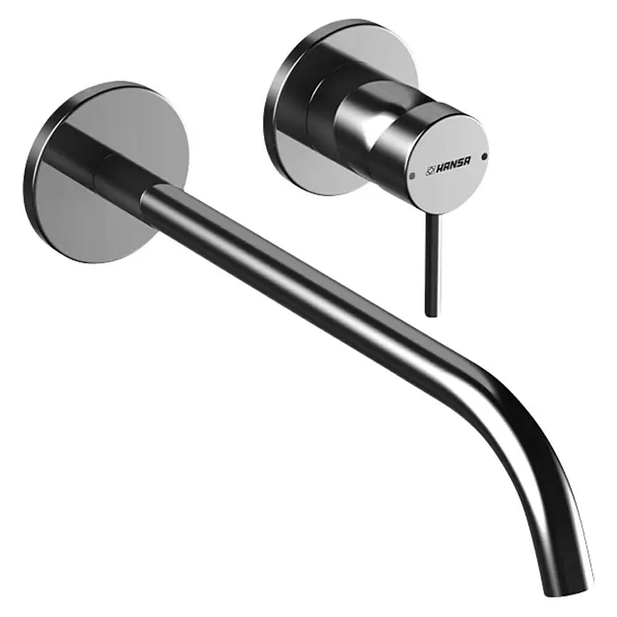 Hansa Public Waschtischarmatur - Wandmontage, 2-Loch, Chrom, Glänzend, Ausladung Armatur: 300 mm, Ohne Fertigmontageset - Elegante Hansa Waschtischarmatur zur Wandmontage, minimalistisches Design für moderne Badezimmer. Hochwertige Verarbeitung und stilvolle Optik.