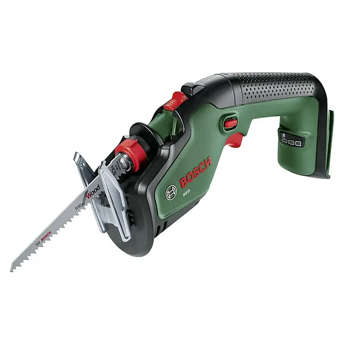 Bosch Power for All 18V Gartensäge Keo - 18 V, Li-Ionen, Ohne Akku - Akku-Gartensäge KEO von Bosch, ideal für müheloses Schneiden von Ästen und Sträuchern im Garten. Ergonomisches Design für komfortable Handhabung.