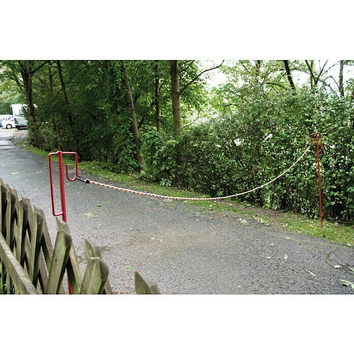 Absperrleinenhalter1,25 m, Sicherheitsbügel, Rot, Geschmiedet Mood Shot