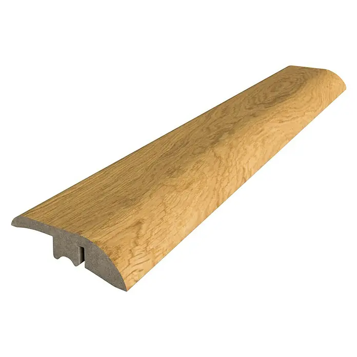 Perfil de transición roble natural/rústico - 2,4 m x 44 mm x 10 mm, Pegado - Listón de transición con aspecto de madera para pisos, ideal para nivelar entre espacios. El listón está hecho de material robusto.