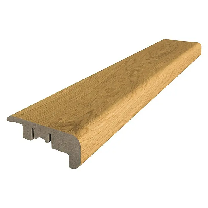 Perfil de escalera roble natural/rústico - 2,4 m x 50 mm x 20 mm - Perfil de transición color madera para suelos, ideal para nivelar diferencias de altura y mejorar visualmente los umbrales de las puertas.