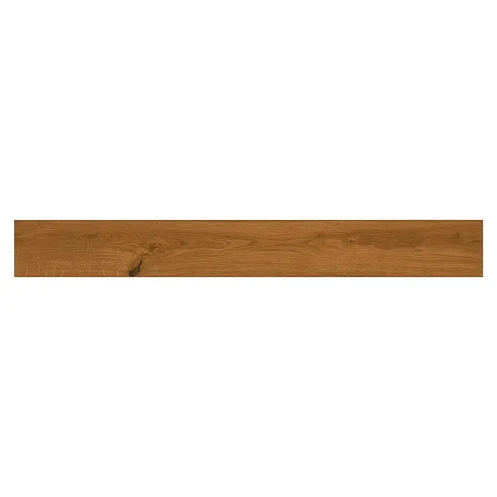 Parquet large roble whisky - 1.200 x 145 x 14 mm - Imagen de una sola baldosa de madera alargada en tonos marrones cálidos, perfecta para un diseño elegante de suelos o paredes.