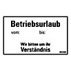 Pickup Hinweisschild (L x B: 33 x 20 cm, Betriebsurlaub) | BAUHAUS
