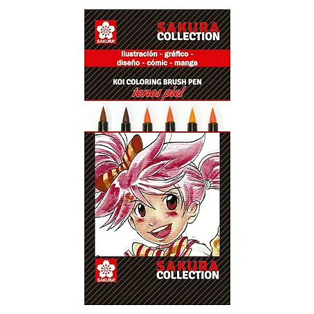 Talens Sakura Set de marcadores de efecto lacado Koi Coloring Tonos piel