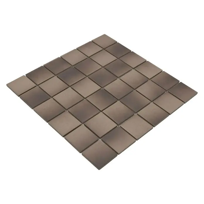 Mosaikfliese Quadrat Mix CD 215 - 30,6 x 30,6 cm, Braun/Beige, Matt - Quadratische Mosaikfliesen in Braun- und Grautönen, ideal für stilvolle Wand- und Bodengestaltung im Innenbereich.