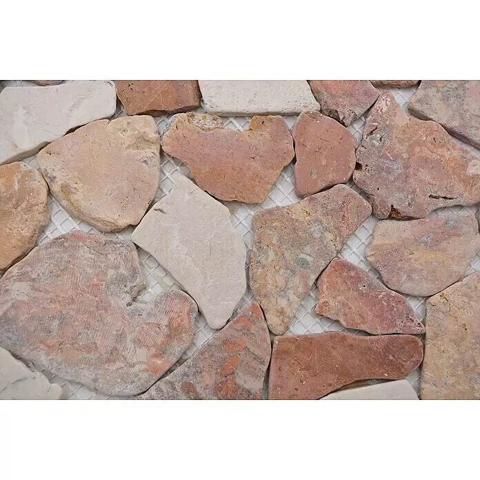 Mosaikfliese Mix CIOT 30/130 - 30,5 x 30,5 cm, Rot/Weiß, Matt - Detailaufnahme