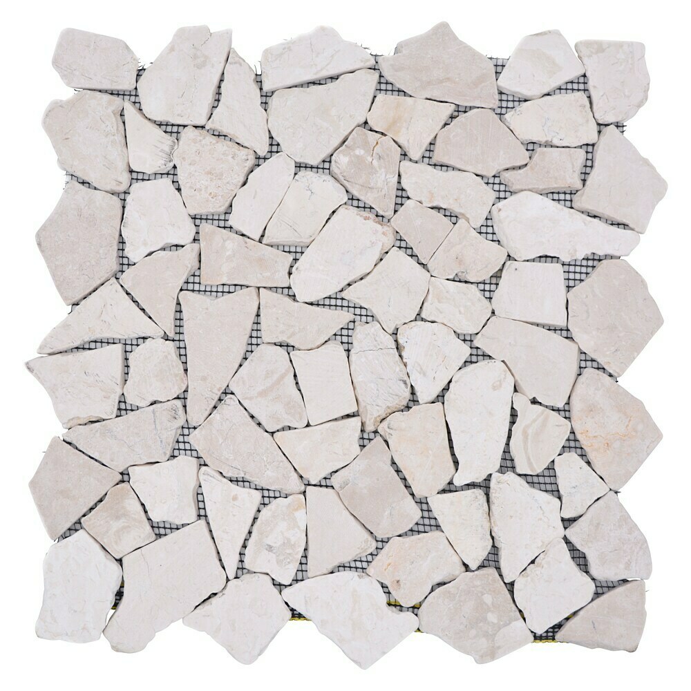 Mosaïque Marbre Blanc Naturel MOSANI 7,5x15 Cm – Carrelage Mural Et Sol – 44 Pièces (0,484 M²)