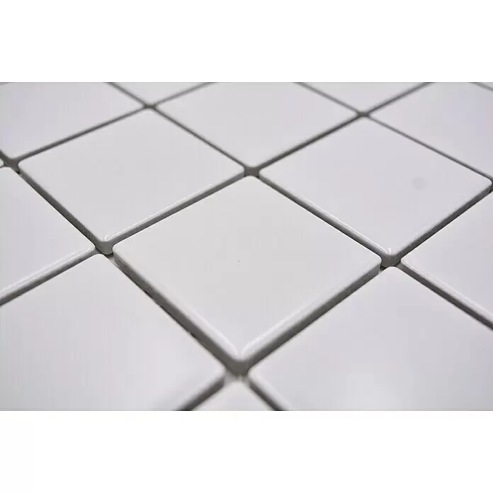 Mosaikfliese Quadrat Uni CD 111 - 29,8 x 29,8 cm, Weiß, Matt - Detailaufnahme