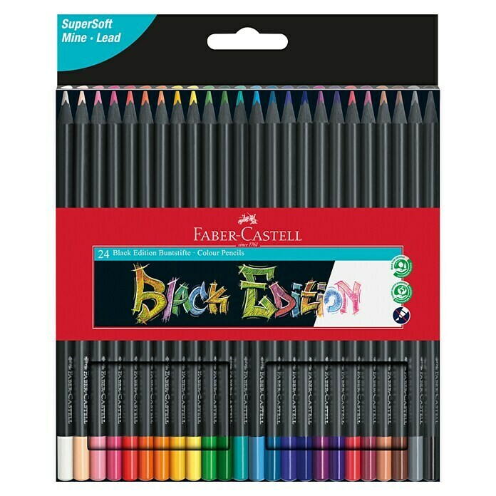 Faber-Castell Farbstift-Set Black Edition24 Stk., Mehrfarbig Front View