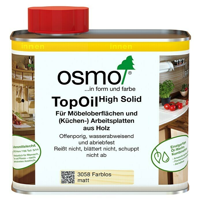 Osmo High Solid TopOilFarblos, 500 ml, Matt Front View