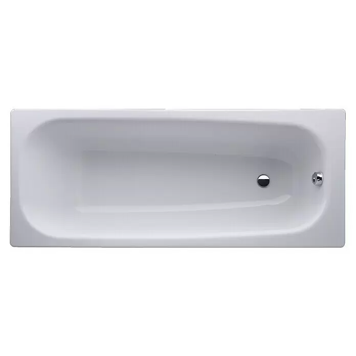 Sanicomfort Badewanne - 170 x 70 cm, Stahl-Email, Weiß - Weiße, rechteckige Badewanne mit Chromablauf und Überlauf.