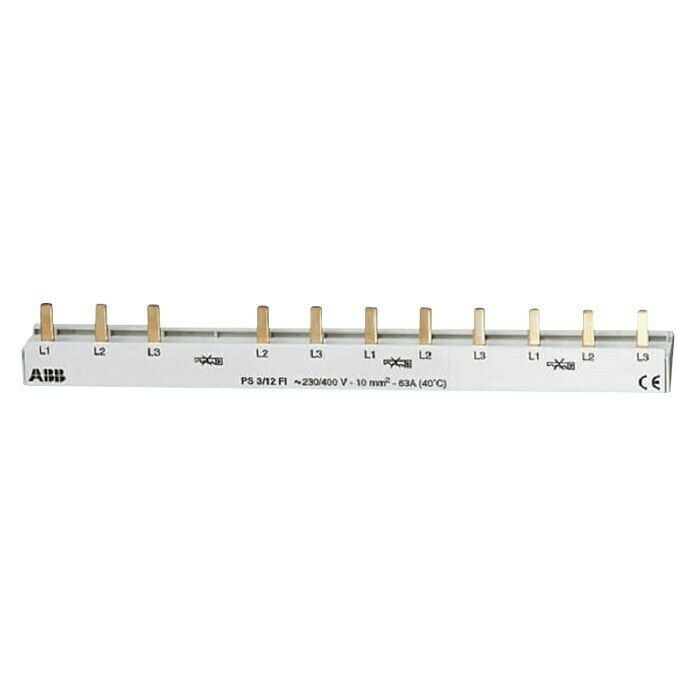 ABB Phasenschiene PS3/12FI3-phasig, 10 mm², 211 mm Front View