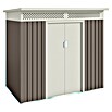 Hoggar Gerätehaus Nyköp (Außenmaß inkl. Dachüberstand (B x T): 213 x 142 cm, Taupe, Stahl, Grundfläche: 3,02 m²) | BAUHAUS