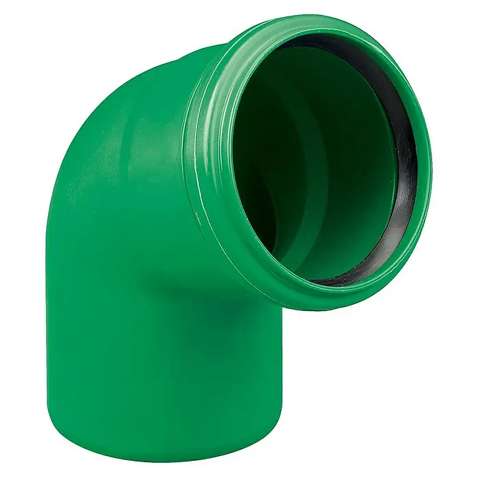 KG Bogen KG 2000Nennweite: 160 mm, 45 ° - Grünes PVC-Rohrbogenstück mit 90-Grad-Winkel, ideal für Abwasserleitungen und Sanitärinstallationen. Robuste und langlebige Konstruktion.