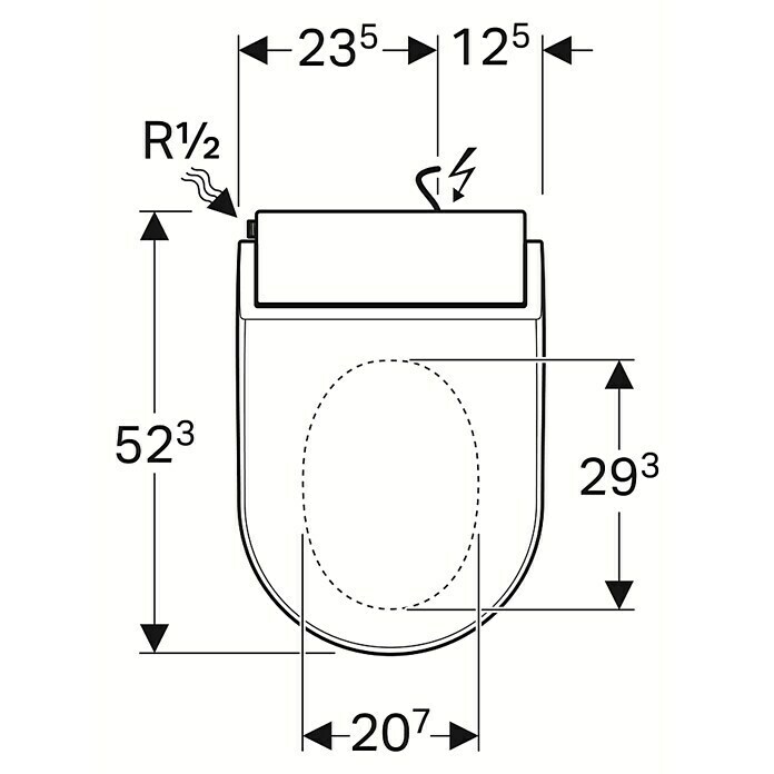 Geberit Dusch-WC-Sitz AquaClean TumaMit Absenkautomatik, Weiß Unknown