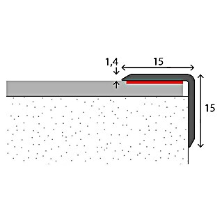 LOGOCLIC Rubni profil (Srebrne boje, 2,7 m x 15 mm x 15 mm, Vrsta montaže: Lijepljenje)